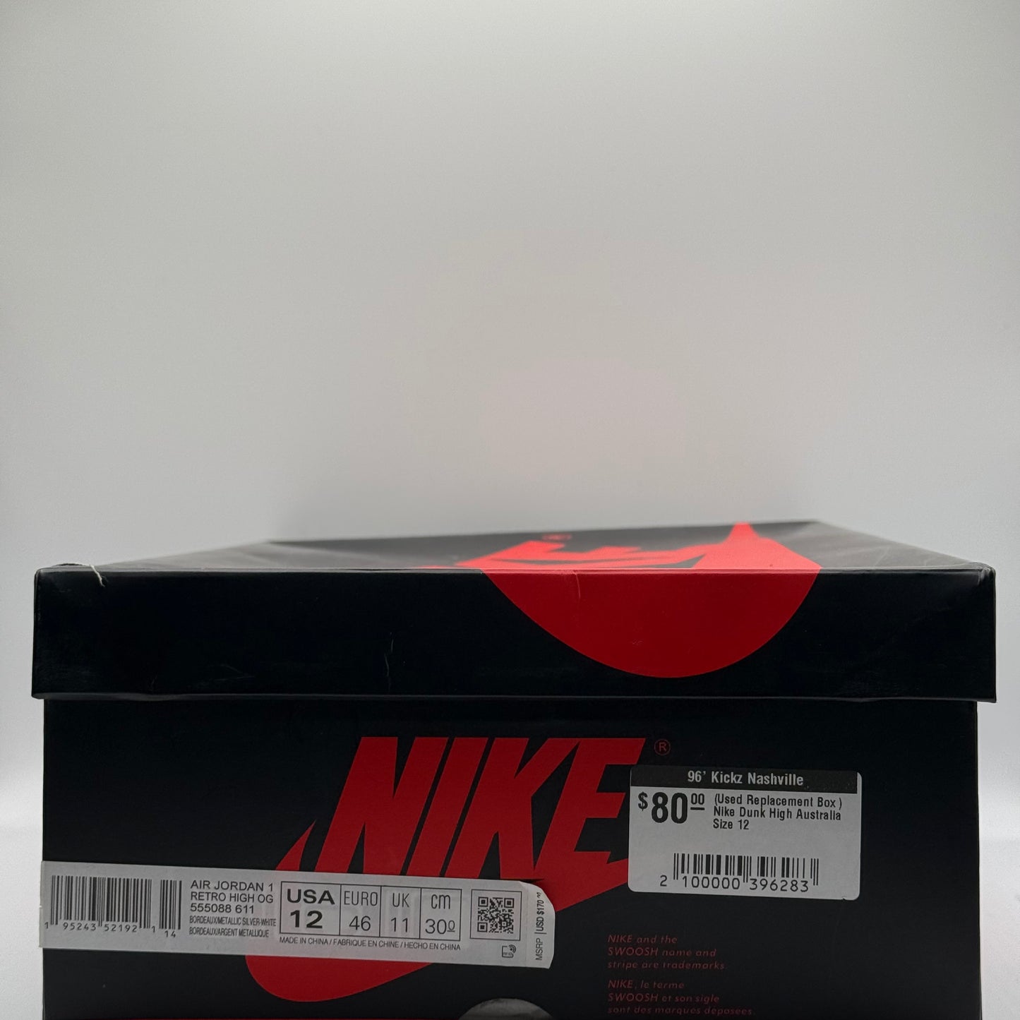 (Used Replacement Box ) Nike Dunk High Australia Size 12