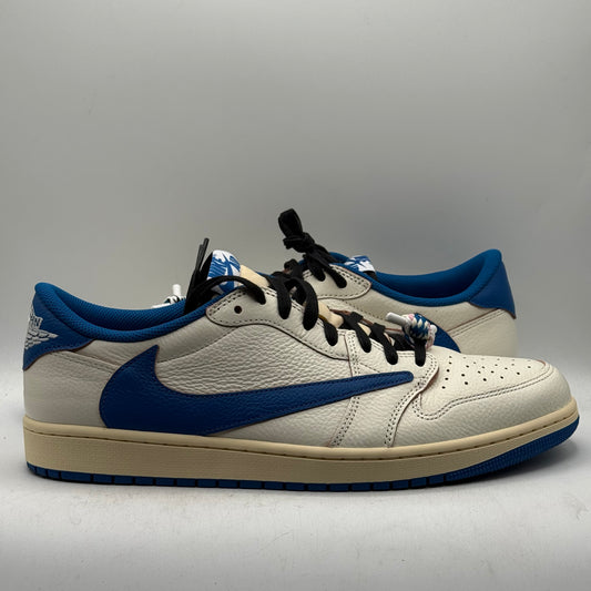 (USED) Jordan 1 Low Travis Scott x Fragment Sail Military Blue Size 14