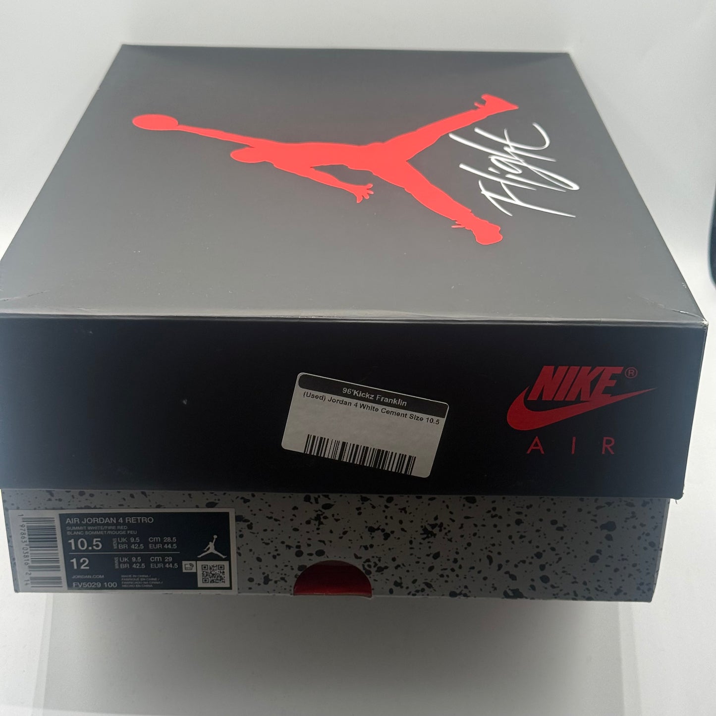 (Used) Jordan 4 White Cement Size 10.5