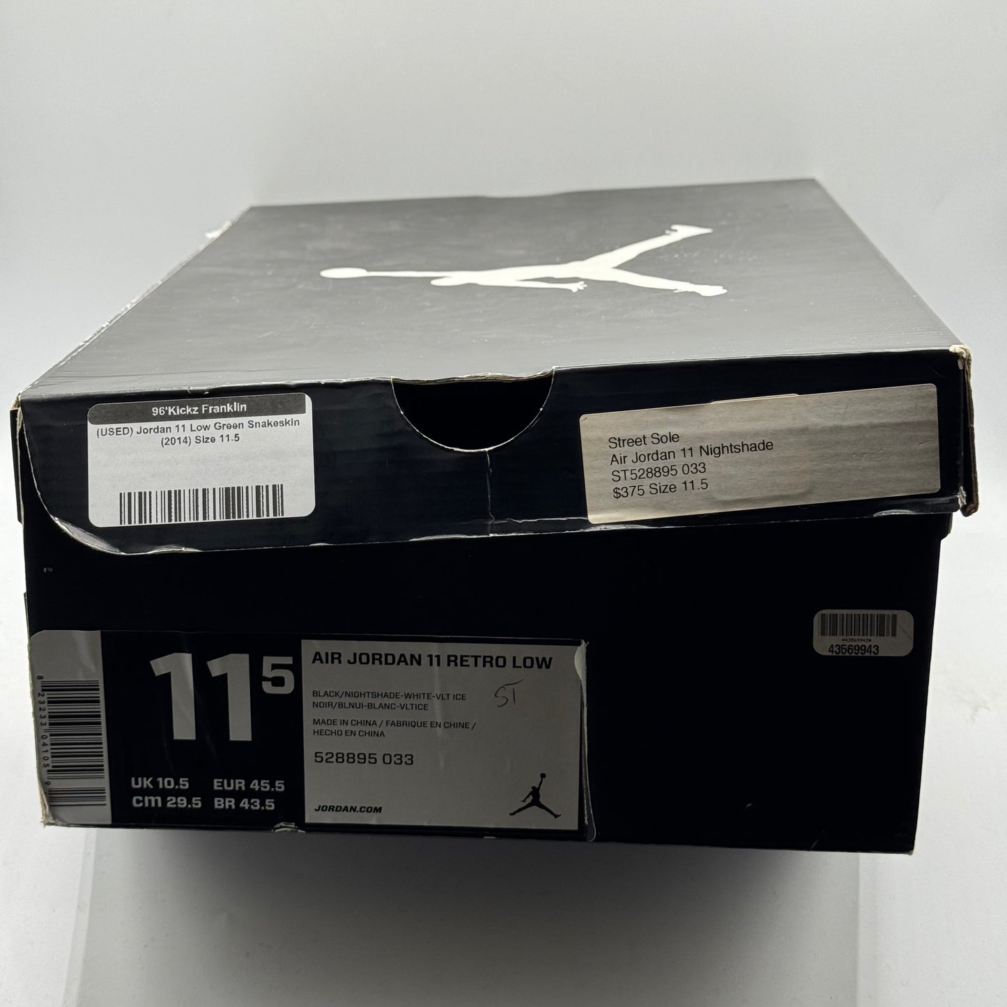 (USED) Jordan 11 Low Green Snakeskin (2014) Size 11.5