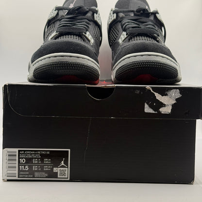 (USED) Jordan 4 Black Canvas Size 10