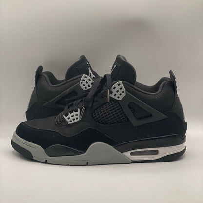 (USED NO BOX) Jordan 4 Black Canvas Size 9