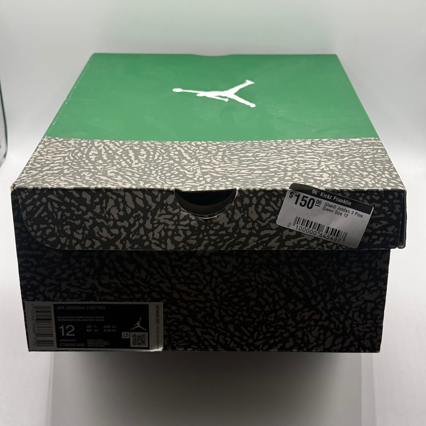 (Used) Jordan 3 Pine Green Size 12