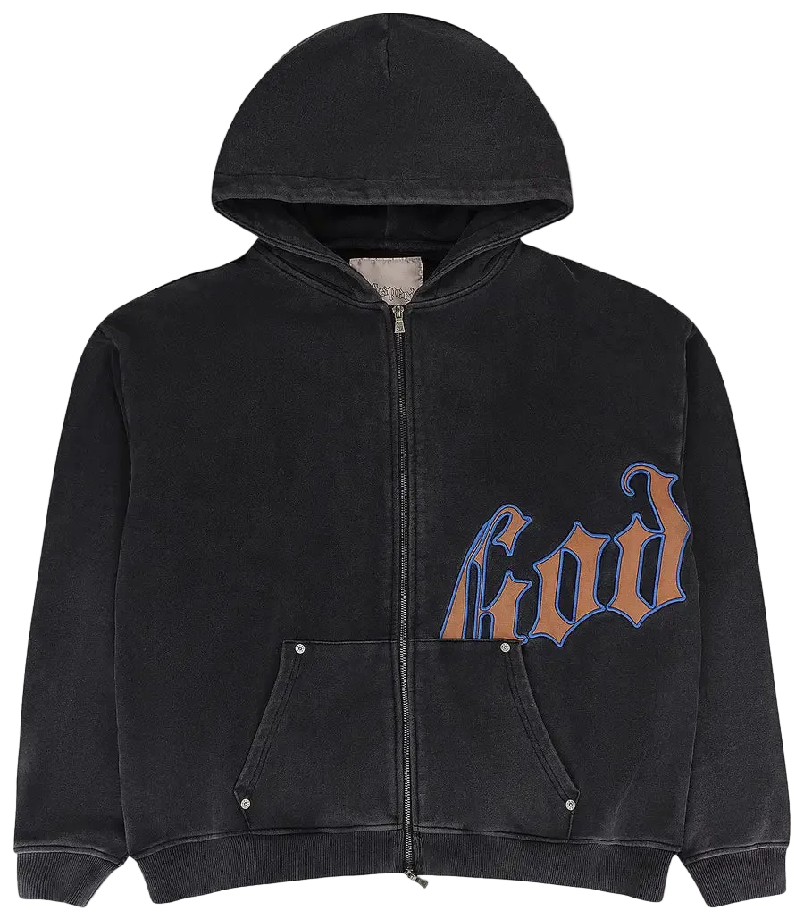 Godspeed OG Logo V2 Zip Up Hoodie (Vintage Black/Orange)