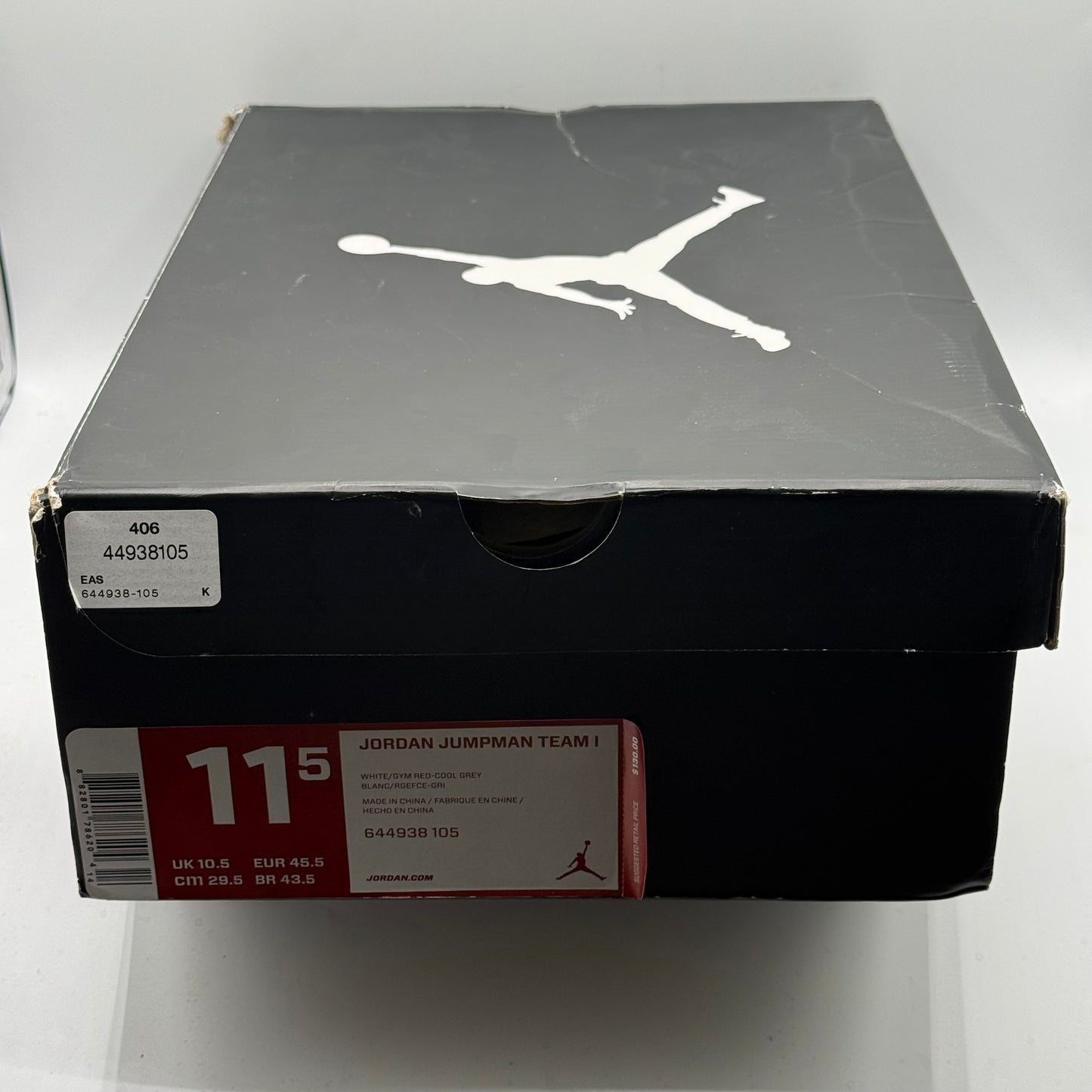 Air Jordan Jumpman Team 1 White Red Grey Size 11.5