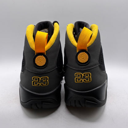 (USED) Jordan 9 Dark Charcoal University Gold Size 10.5