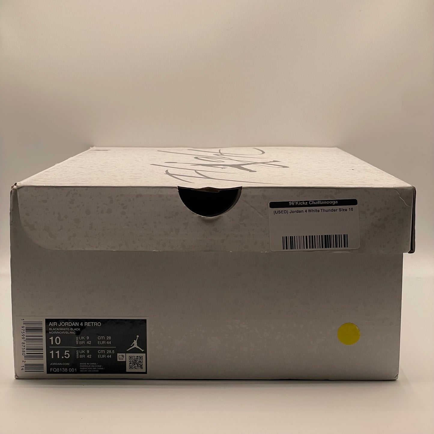 (USED) Jordan 4 White Thunder Size 10