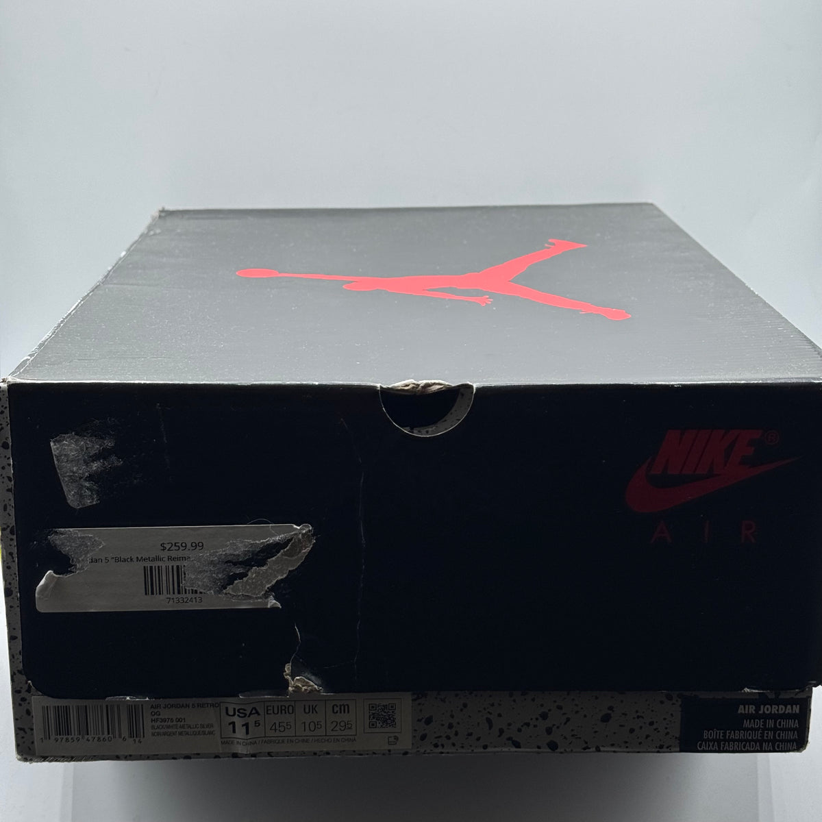 (USED) Jordan 5 Black Metallic Reimagined Size 11.5
