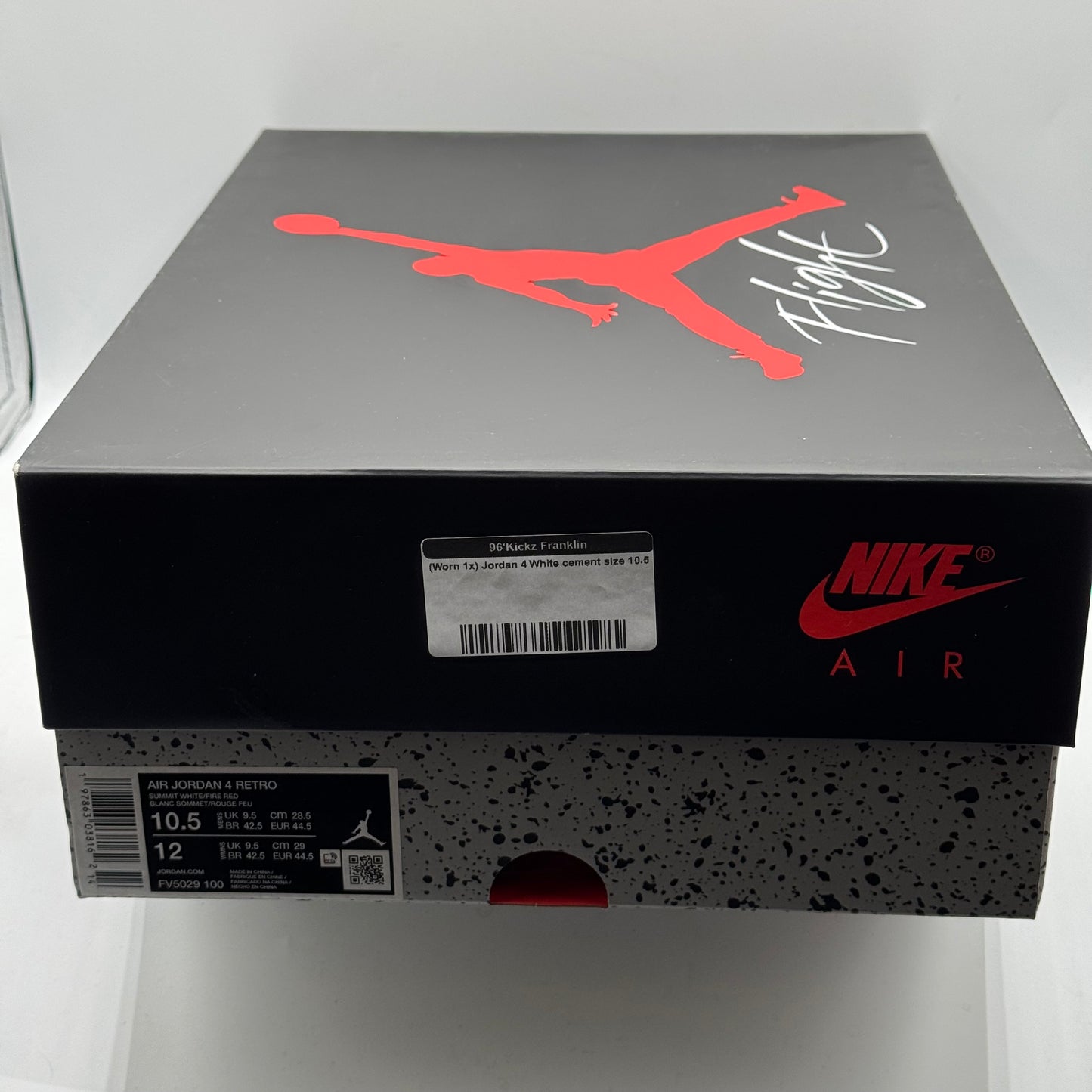 (Worn 1x) Jordan 4 White cement size 10.5