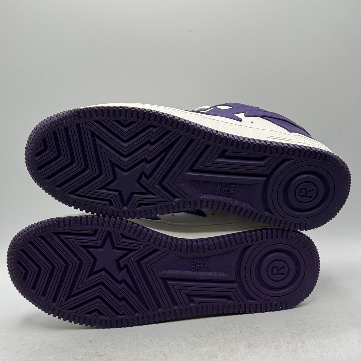 (USED) A Bathing Ape Bapesta White Purple (2022) Size 8.5