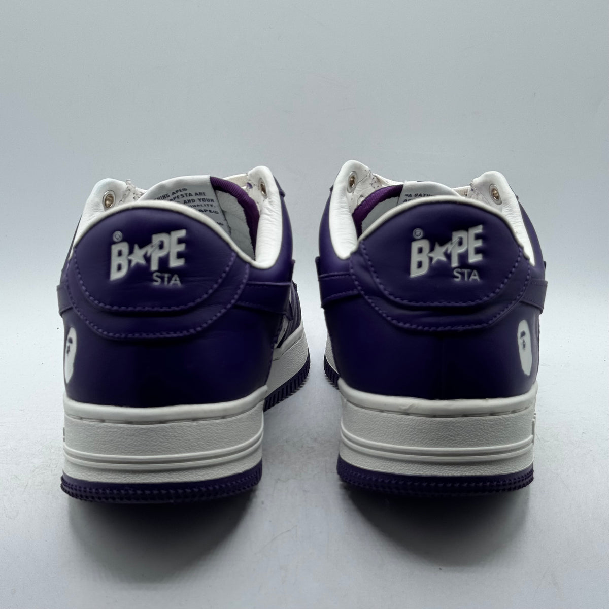 (USED) A Bathing Ape Bapesta White Purple (2022) Size 8.5