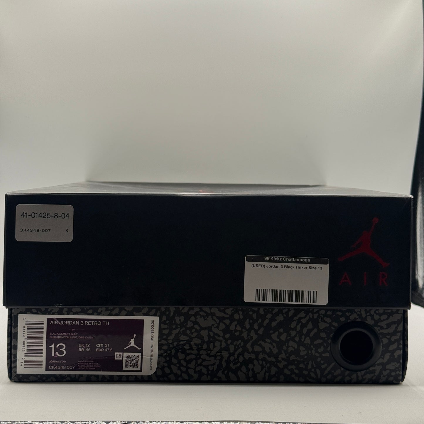 (USED) Jordan 3 Black Tinker Size 13
