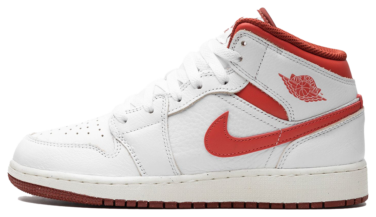 Jordan 1 Mid White Dune Red (GS)