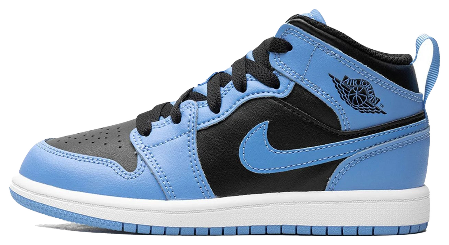 Jordan 1 Mid Black University Blue (PS)