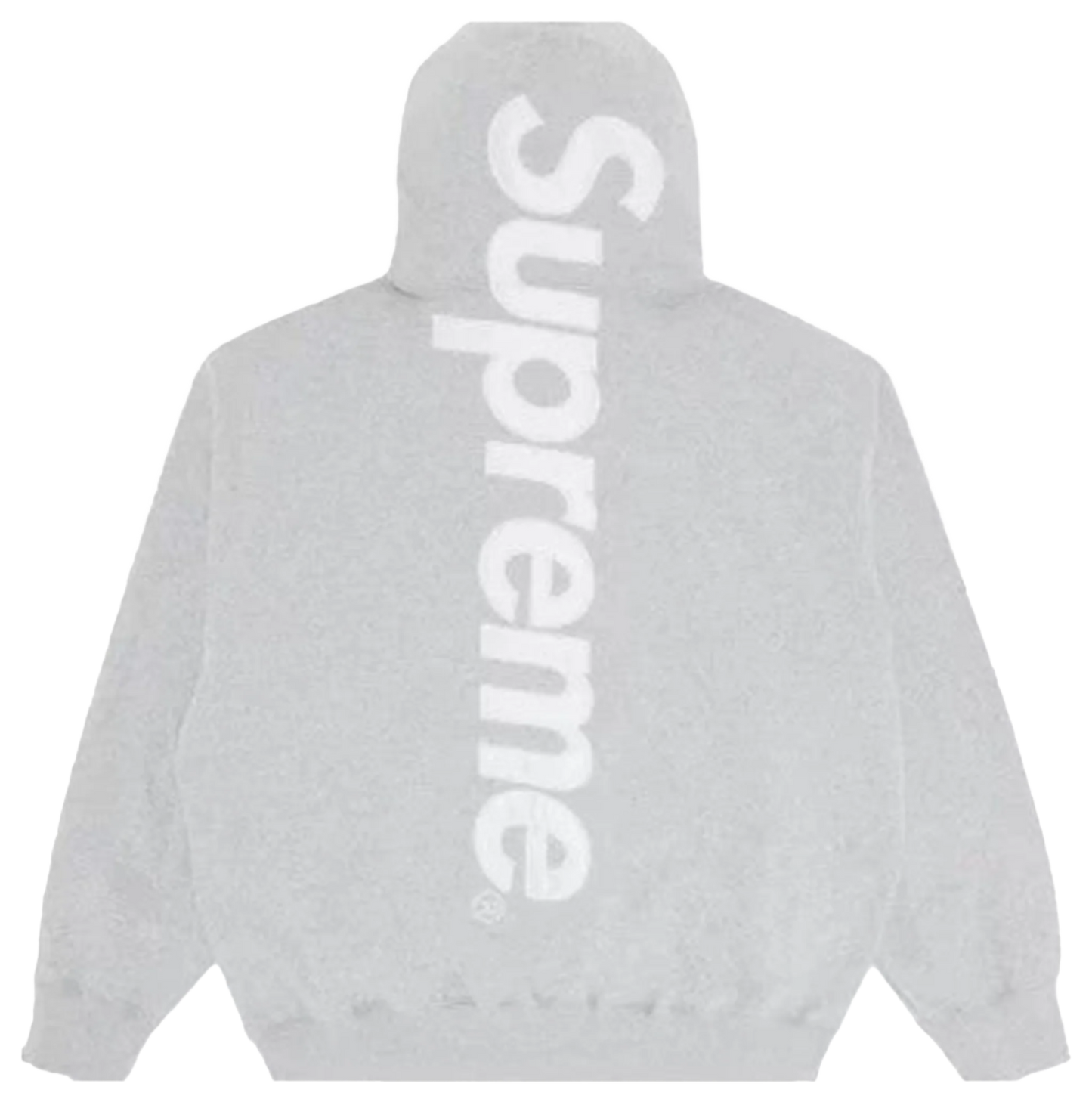 Supreme Satin Logo Hoodie Grey