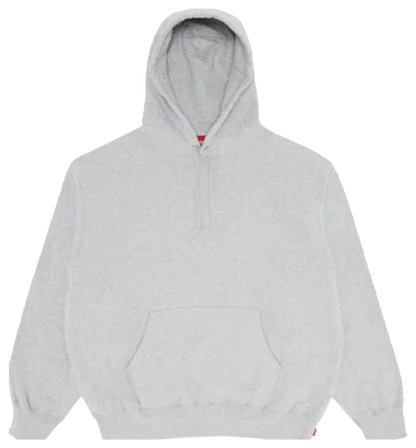 Supreme Satin Logo Hoodie Grey