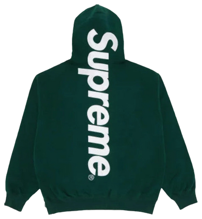 Supreme Satin Logo Hoodie Green