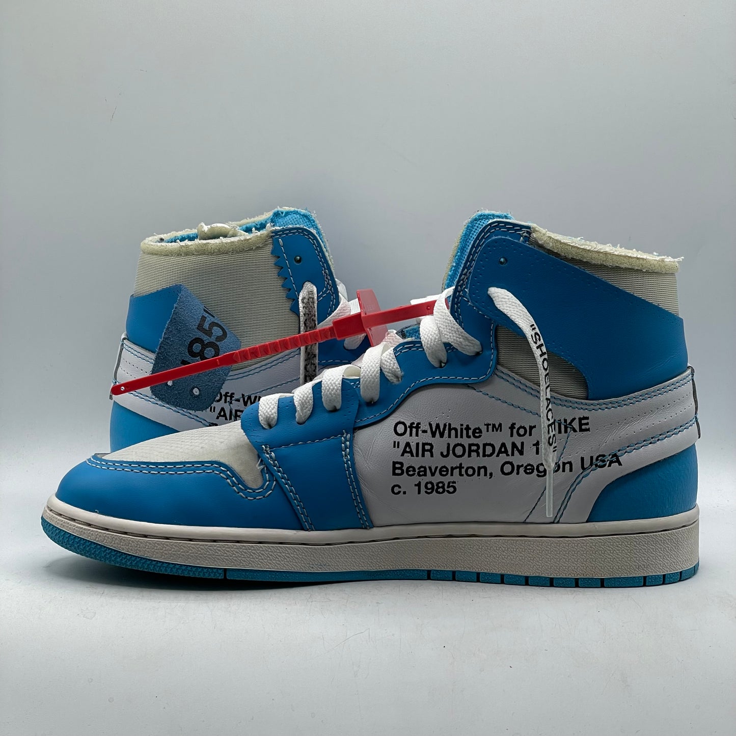 (Used) Jordan 1 High Off-White University Blue Size 9.5