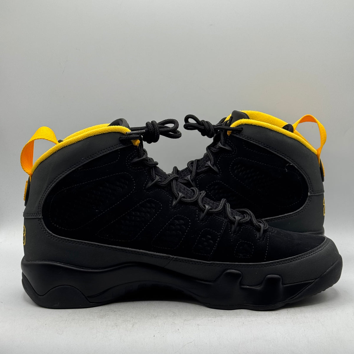 (Used) Jordan 9 Charcoal University Gold Size 10.5