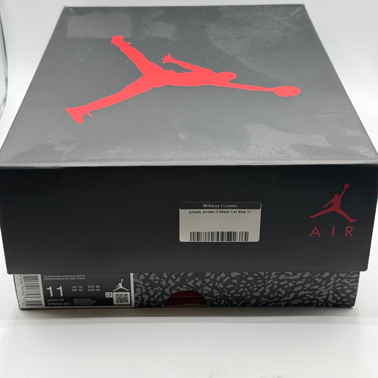(Used) Jordan 3 Black Cat Size 11