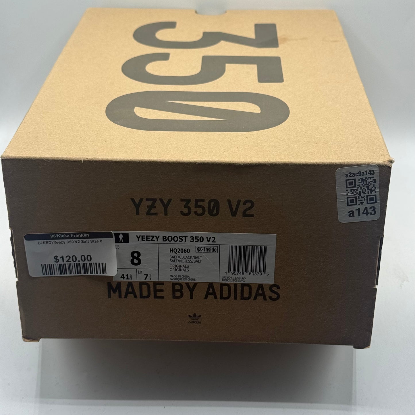 (USED) Yeezy 350 V2 Salt Size 8