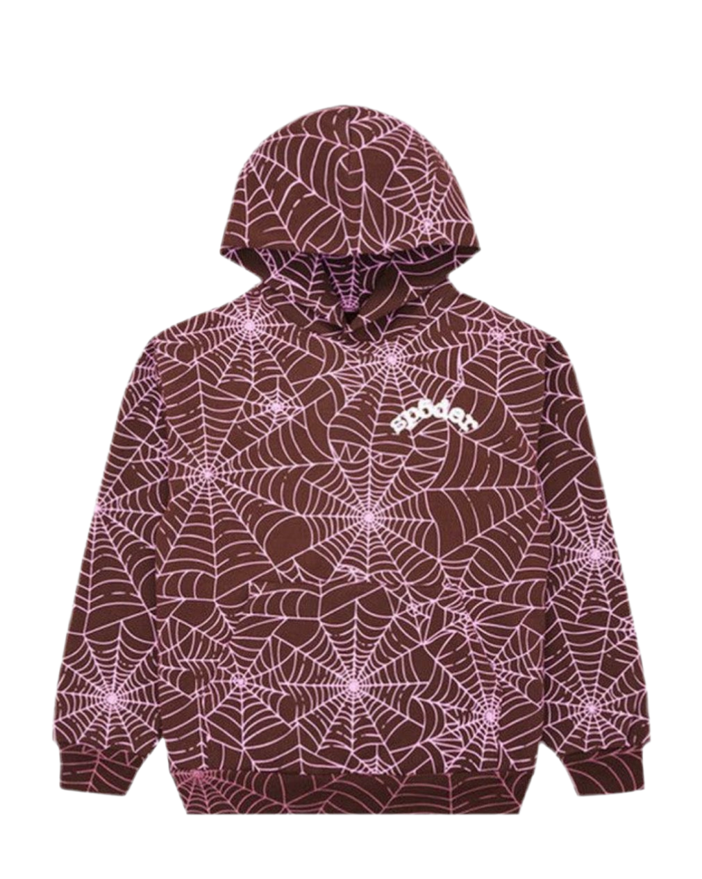 Sp5der AOP Brown Hoodie