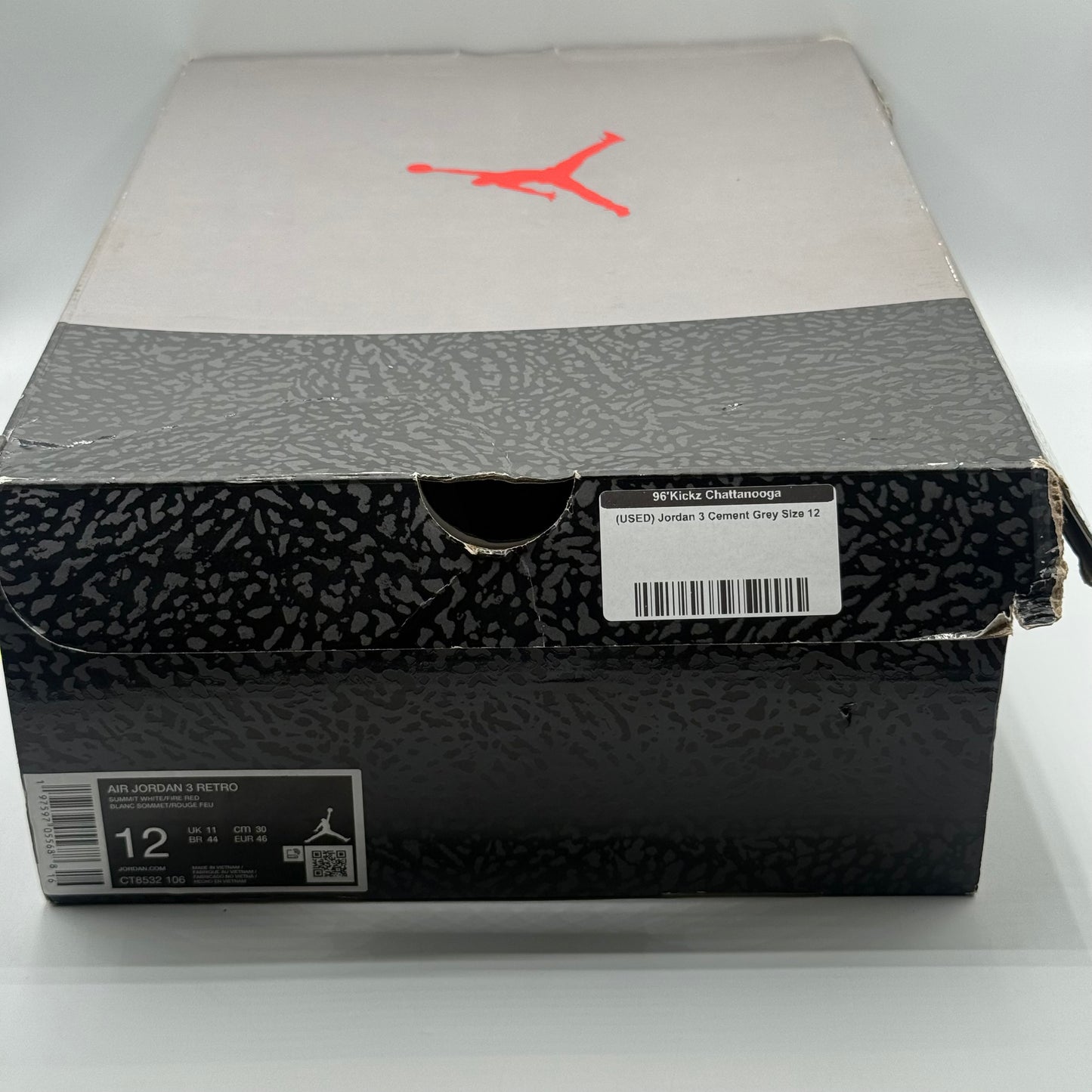 (USED) Jordan 3 Cement Grey Size 12