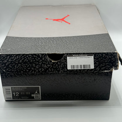 (USED) Jordan 3 Cement Grey Size 12