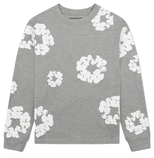 Denim Tears Cotton Wreath Long Sleeve T-Shirt Grey