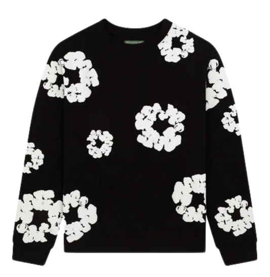 Denim Tears Cotton Wreath Long Sleeve T-Shirt Black