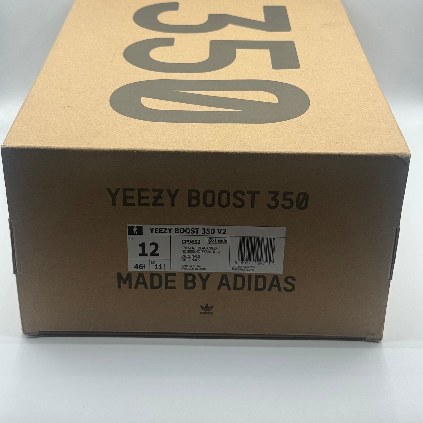 (USED) Yeezy Boost 350 V2 Black Red Size 12