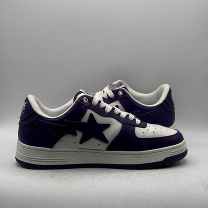 (USED) A Bathing Ape Bapesta White Purple (2022) Size 8.5