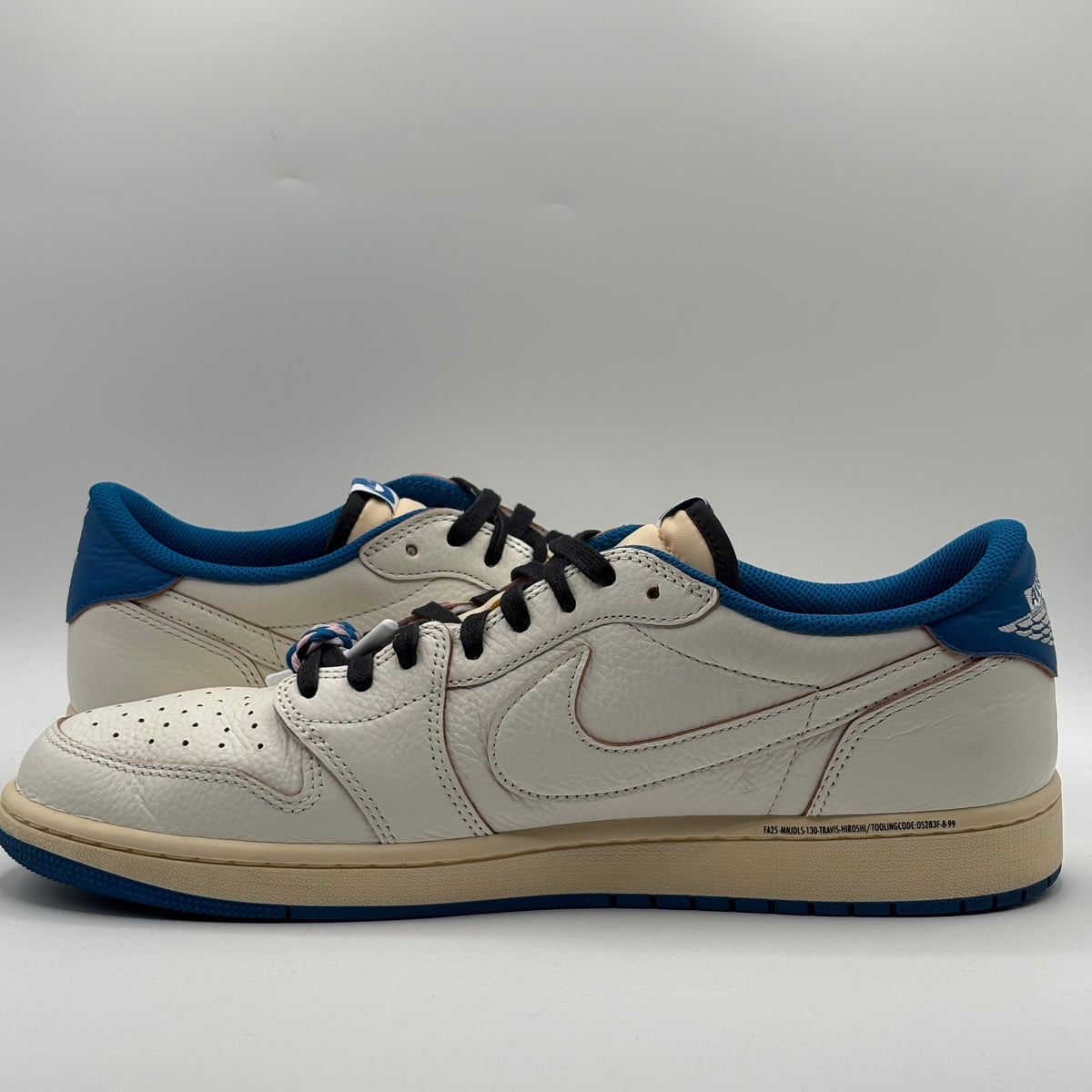 (USED) Jordan 1 Low OG SP Fragment x Travis Scott Sail Military Blue Size 13