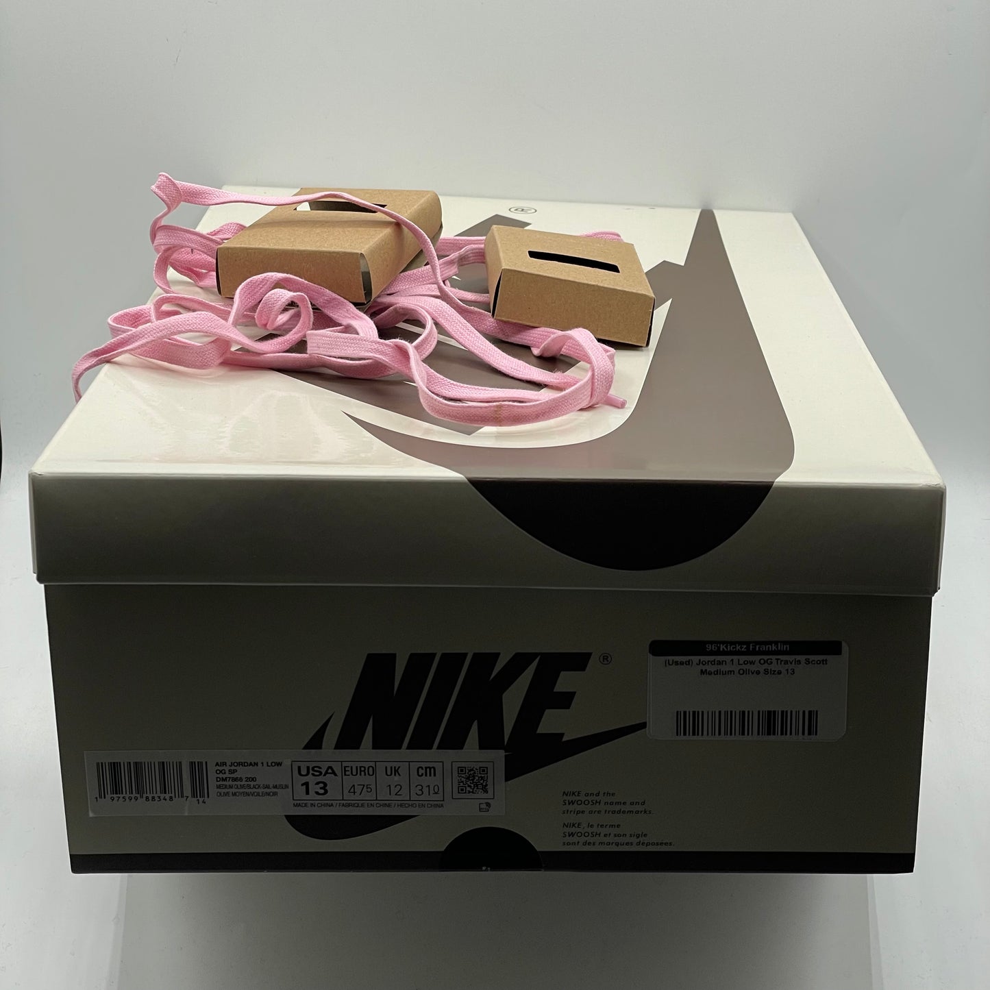 (Used) Jordan 1 Low OG Travis Scott Medium Olive Size 13