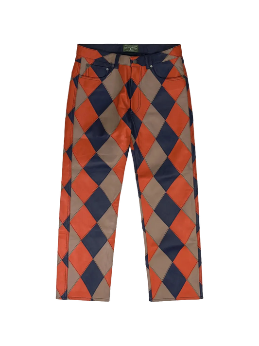 Denim Tear Diamond Patch Leather Pant