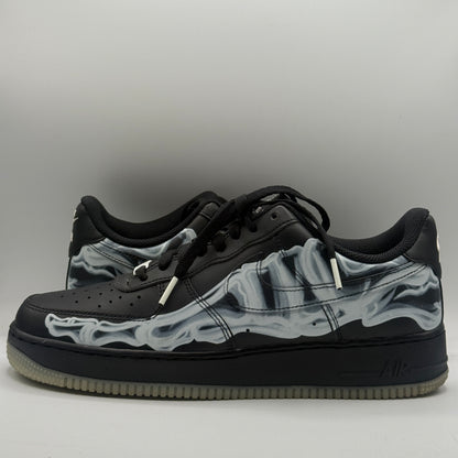 (USED) Nike Air Force 1 Low Skeleton Black Size 9.5