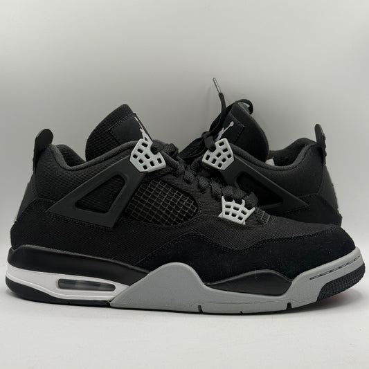 (USED) Jordan 4 Black Canvas Size 10