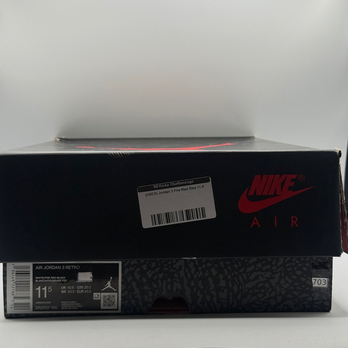 (USED) Jordan 3 Fire Red Size 11.5