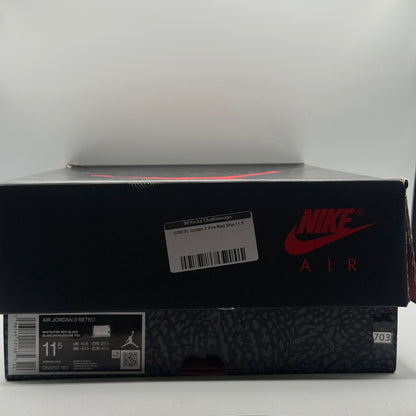 (USED) Jordan 3 Fire Red Size 11.5