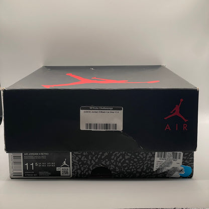 (USED) Jordan 3 Black Cat Size 11.5