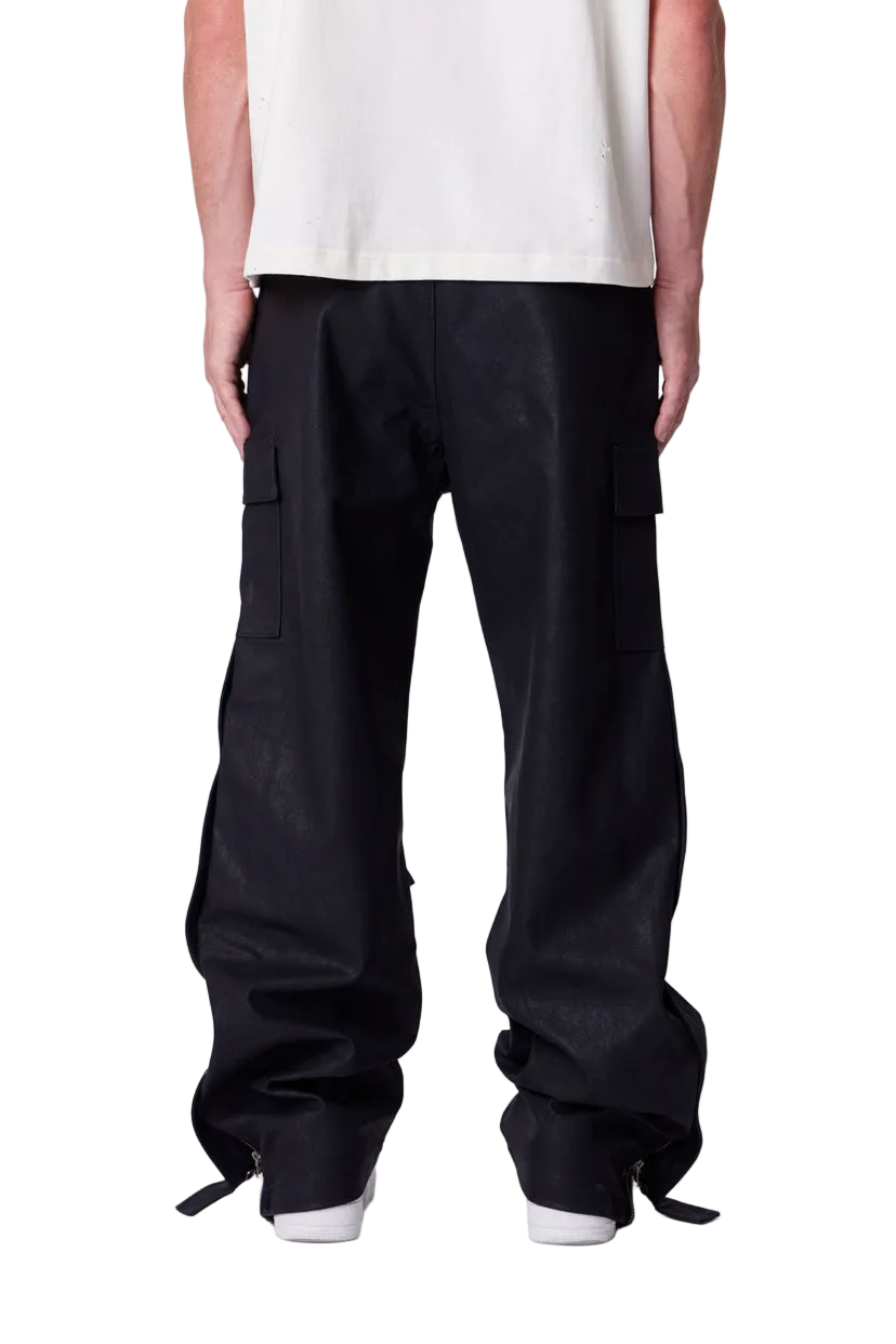MNML Ultra Baggy Leather Snap Cargo Pants