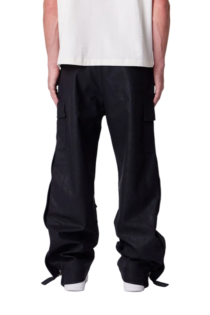 MNML Ultra Baggy Leather Snap Cargo Pants