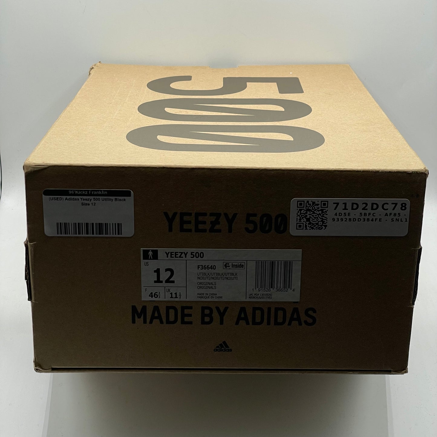 (USED) Adidas Yeezy 500 Utility Black Size 12