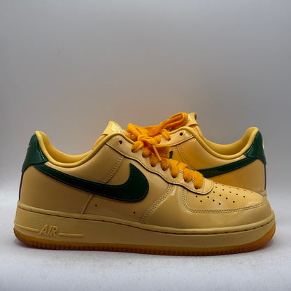 (Used) Nike Air Force 1 Low Patent Leather Topaz Gold Pine Green Size 8.5