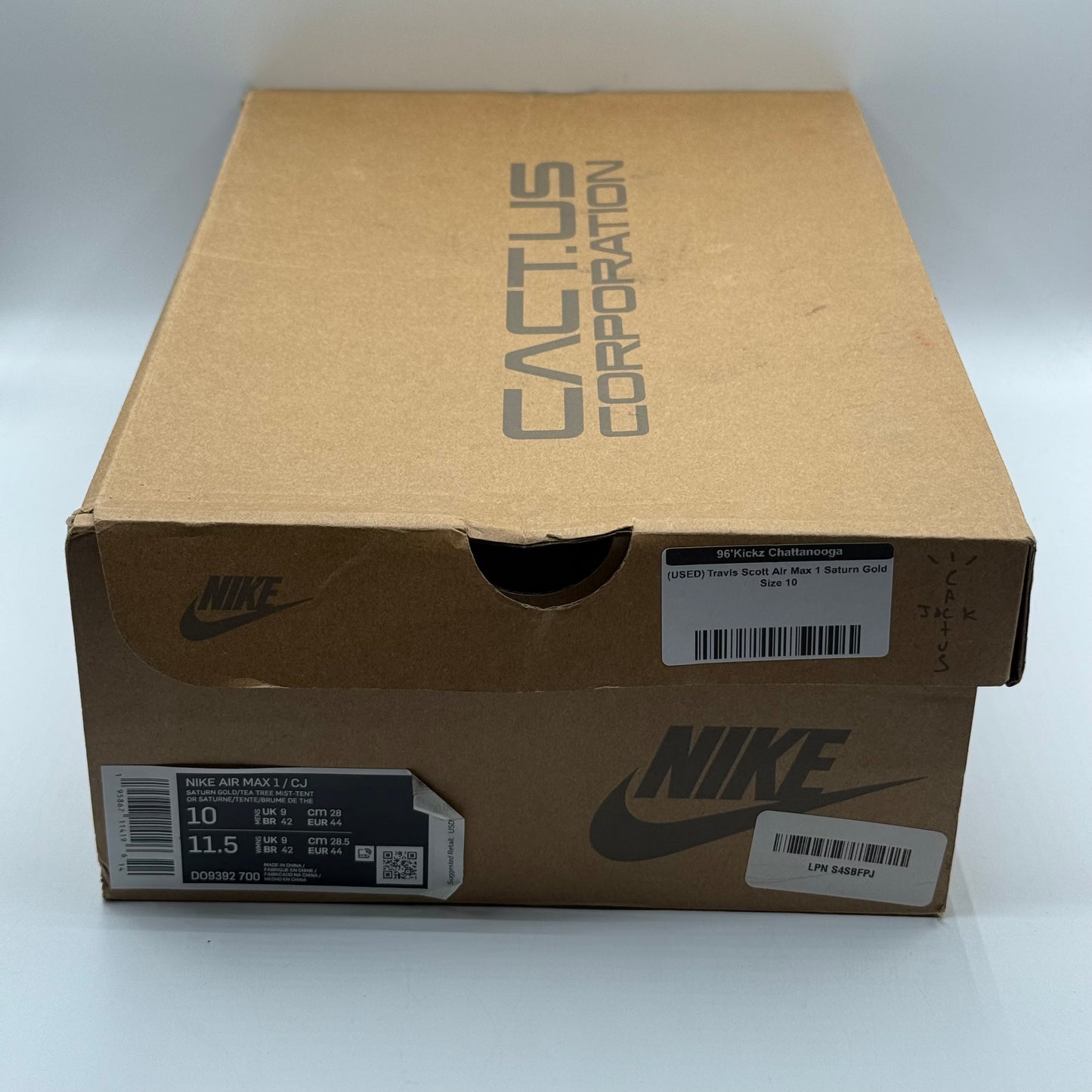(USED) Travis Scott Air Max 1 Saturn Gold Size 10