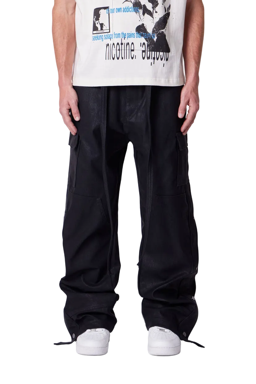 MNML Ultra Baggy Leather Snap Cargo Pants