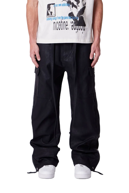 MNML Ultra Baggy Leather Snap Cargo Pants