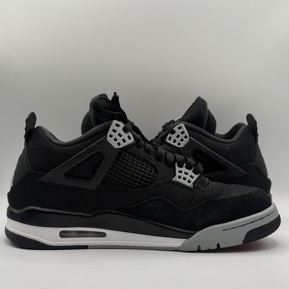 (USED) Jordan 4 Black Canvas Size 10