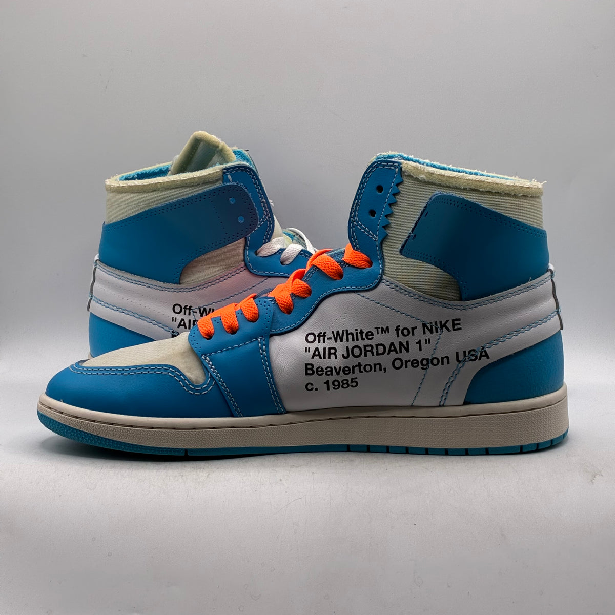 (USED) Jordan 1 High Off-White University Blue Size 11