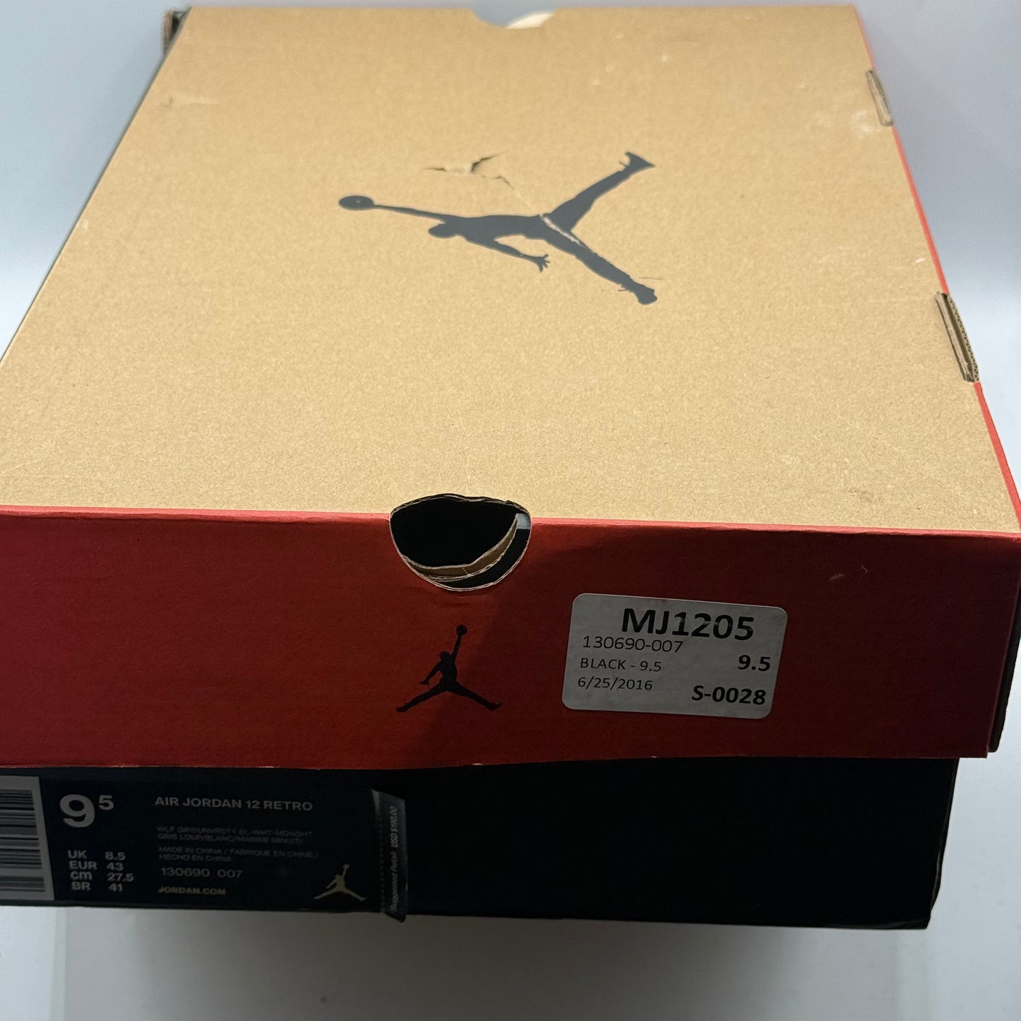 (Used) Jordan 12 Grey University Blue Size 9.5
